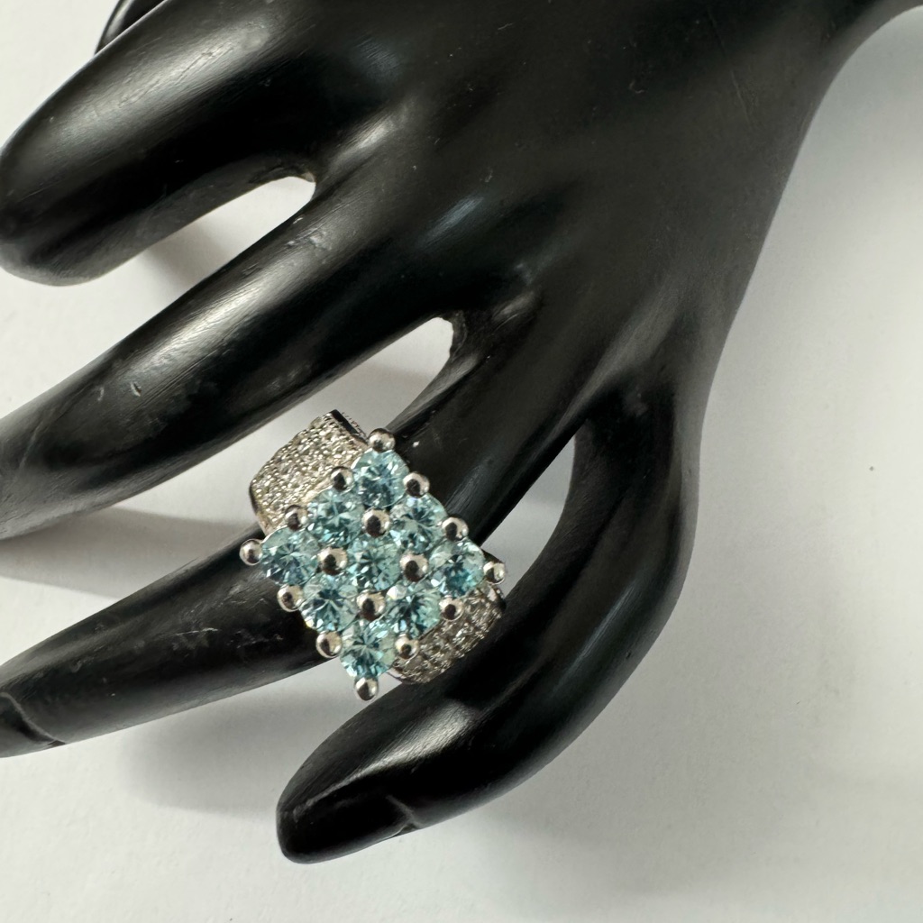 Sterling Silver 925 Aquamarine Ring